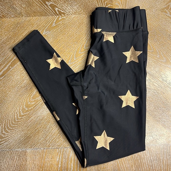 TEREZ Star Foil Printed Tall Band Performance Leggings XS - Picture 2 of 10